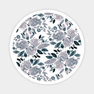 Watercolor flower bouquet pattern - neutral Magnet
